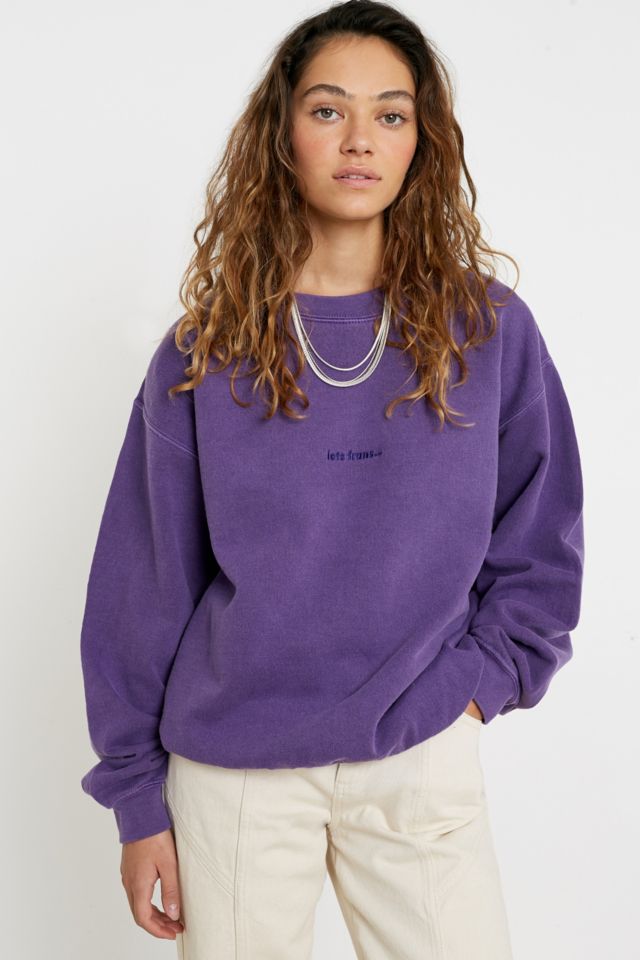 iets frans... Washed Purple Crew Neck Sweatshirt | Urban Outfitters UK