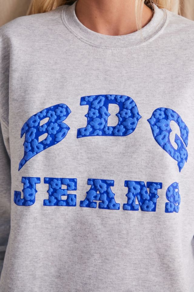BDG Urban Outfitters Logo High Build Unisex Sweatshirt, Size: Large, Grey Marl