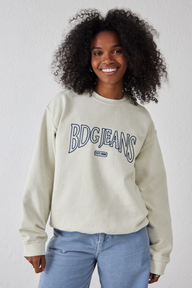 BDG Urban Outfitters Fayette College Womens Crewneck Sweatshirt - CREAM