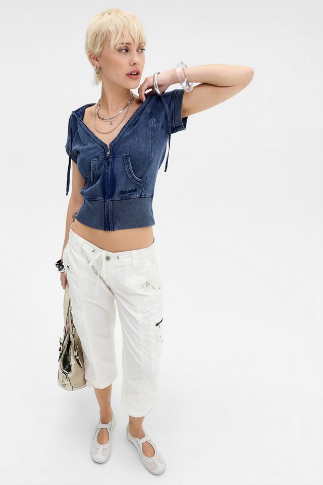 BDG Babydoll Short Sleeve Cropped Hoodie #1