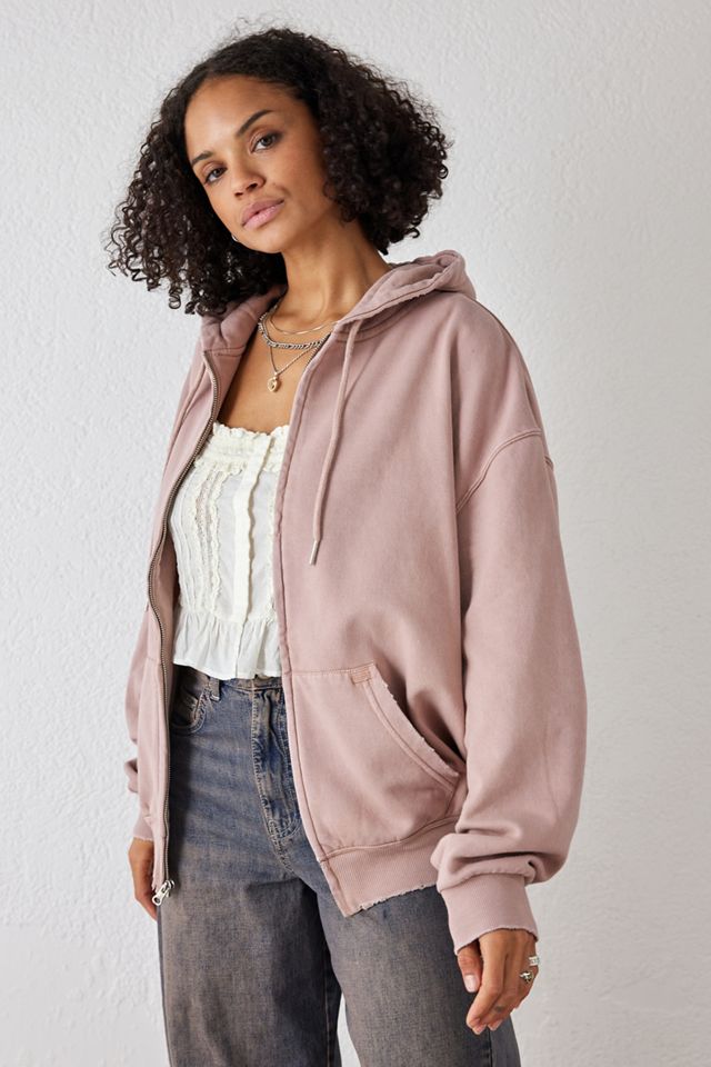BDG – Hoodie in Altrosa mit Reißverschluss #1