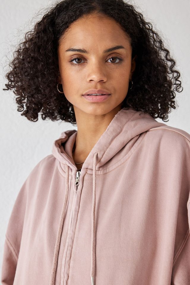 BDG – Hoodie in Altrosa mit Reißverschluss #3