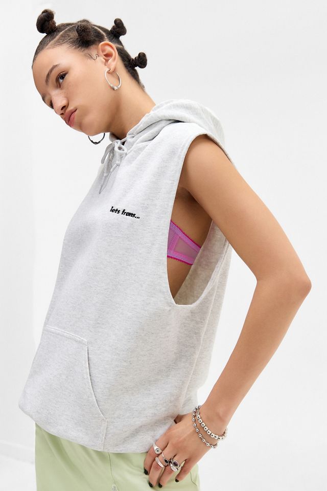 iets frans... Grey Cutoff Hoodie #5