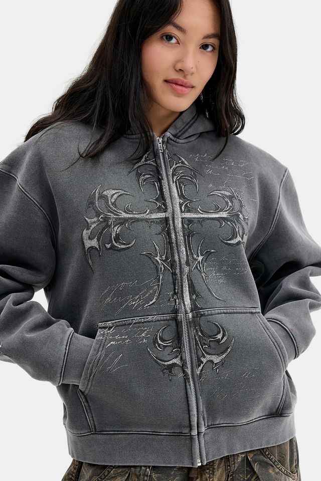 Sudadera con Capucha y Cierre Cruzado Grunge Silence + Noise #2