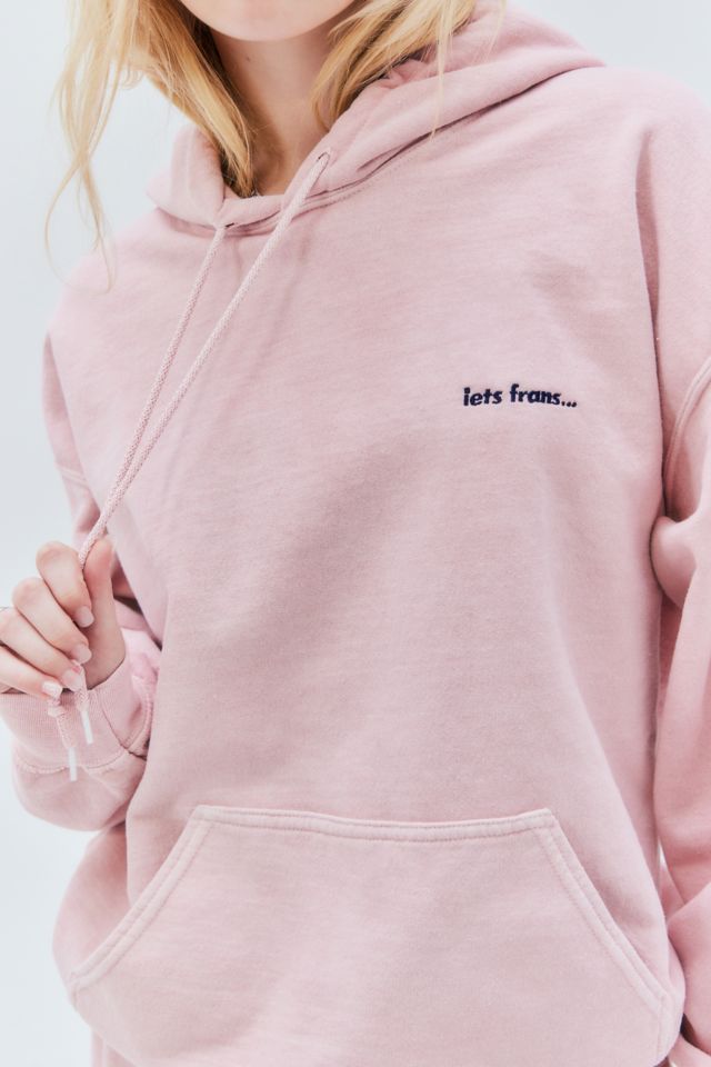 Hooded light pink sweatshirt w/ pouch pocket