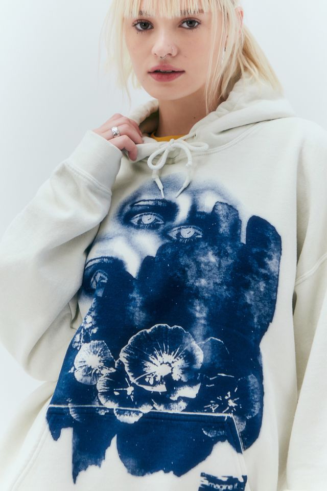 UO White Cyanotype Hoodie | Urban Outfitters UK