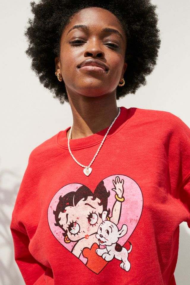 Betty boop red crewneck new arrivals