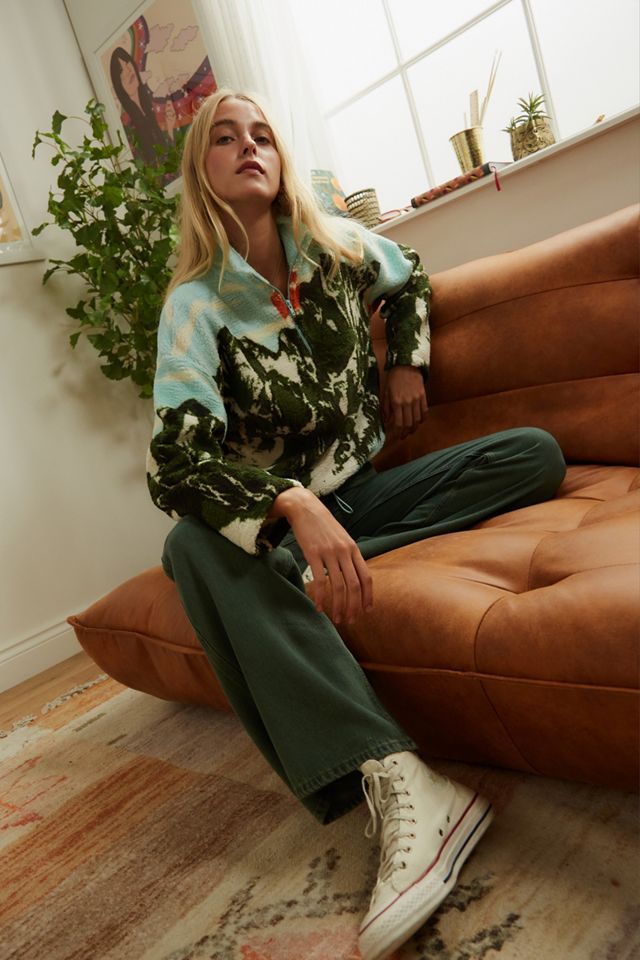 UO Light Blue Mountains Cuarto de cremallera Sudadera de lana #1