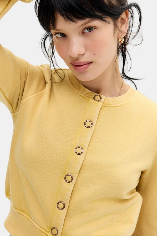 Cardigan court en jersey jaune Kimchi Blue #1