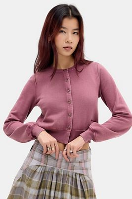 Cardigan court en jersey rose Kimchi Blue
