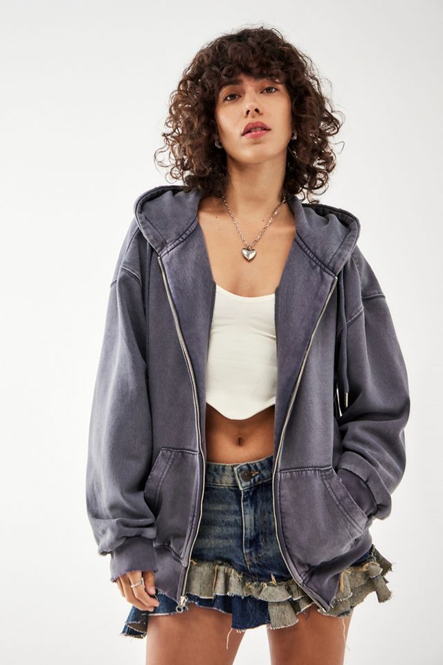 BDG Washed Black Dusty Hoodie | Urban Outfitters UK