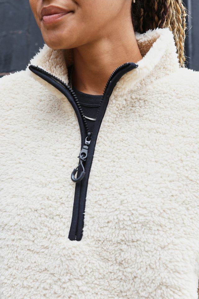 BDG Cream Funnel Neck Fleece Pullover  #2