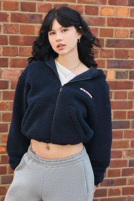 iets frans... Navy Teddy Zip Hoodie