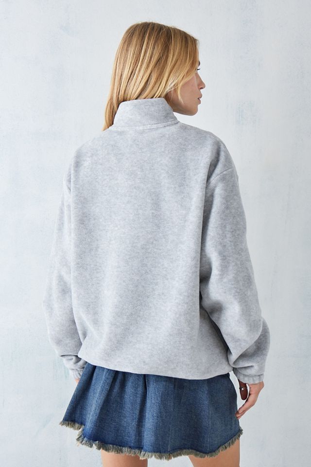 BDG Grey Crest Fleece Mock Neck Sweatshirt #3
