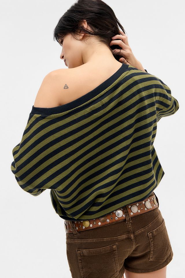 BDG Kurt Gestreiftes Schulterfrei-Sweatshirt #3