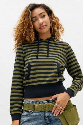 BDG Kurt Stripe Shrunken Hoodie