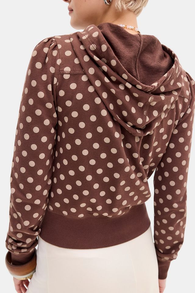 Silence + Noise Gepunkteter Figurbetoner Zip-Kapuzenpullover mit Durchgehendem Reißverschluss #3