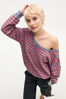 BDG Kurt Gestreiftes Schulterfrei-Sweatshirt
