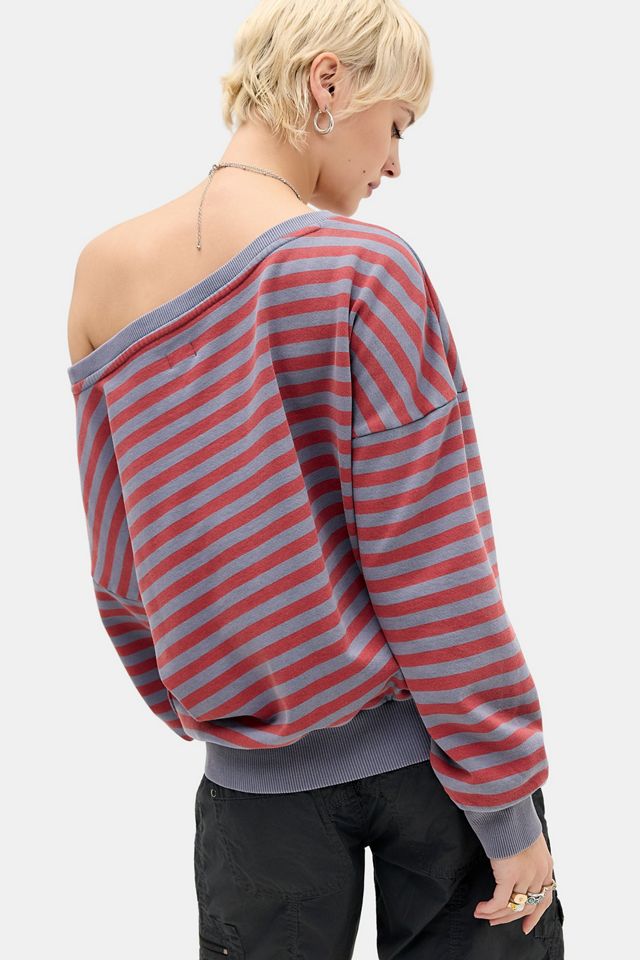BDG Kurt Gestreiftes Schulterfrei-Sweatshirt #3