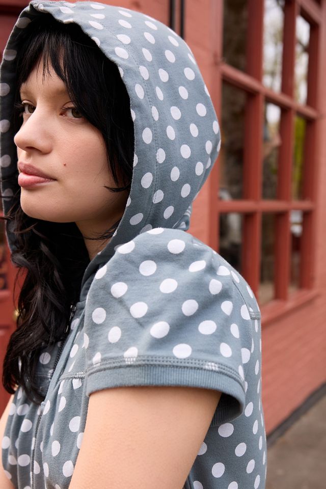 Sudadera con Capucha UO de Lunares con Cremallera y Manga Corta #2