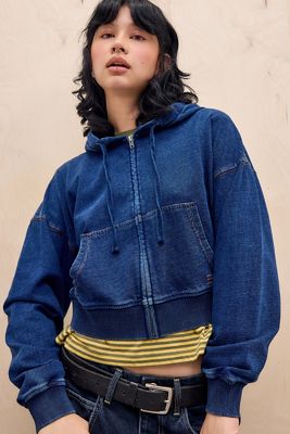 BDG Indigo Einfacher Kapuzenpullover