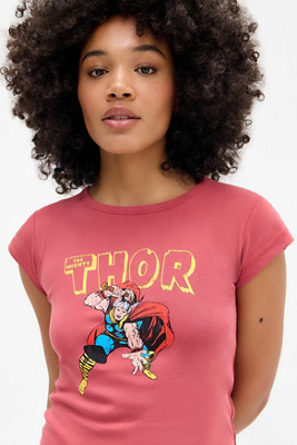 UO Thor Baby T-Shirt - Red XS at Urban Outfitters