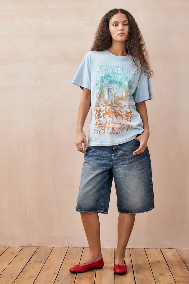 UO Light Blue Queens Of The Stone Age Dad T-Shirt #2