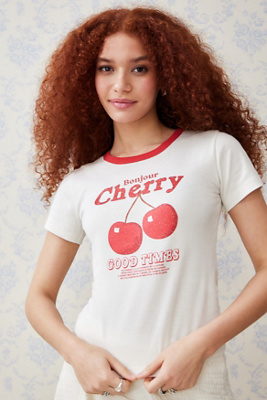 Baby Cherry All Over Ruffle Sweatshirt