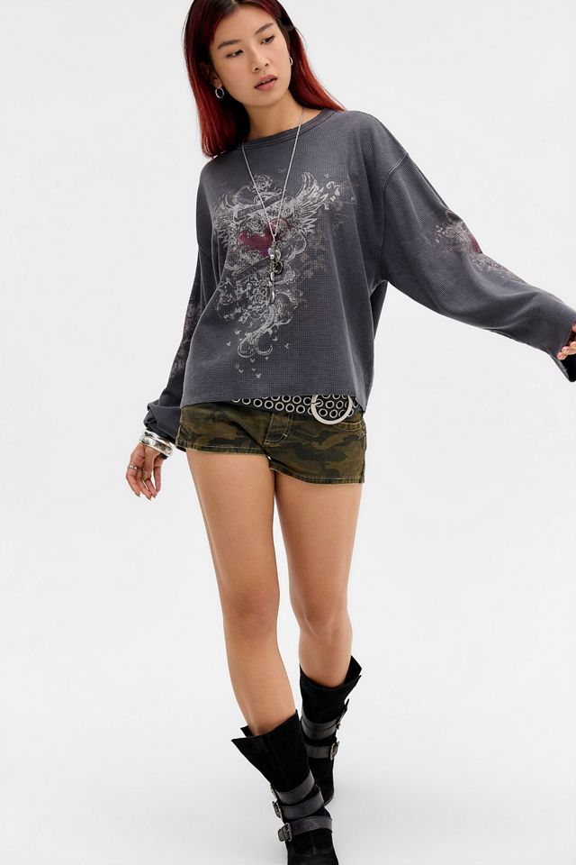 UO Grunge Herz Waffel Skate Grafik-T-Shirt #1