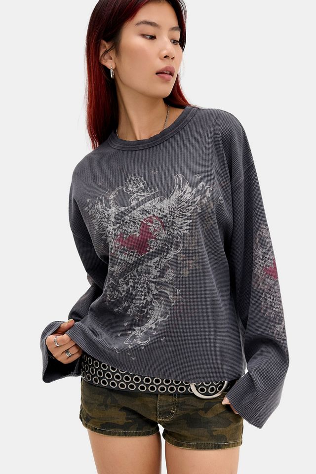 UO Grunge Herz Waffel Skate Grafik-T-Shirt #2
