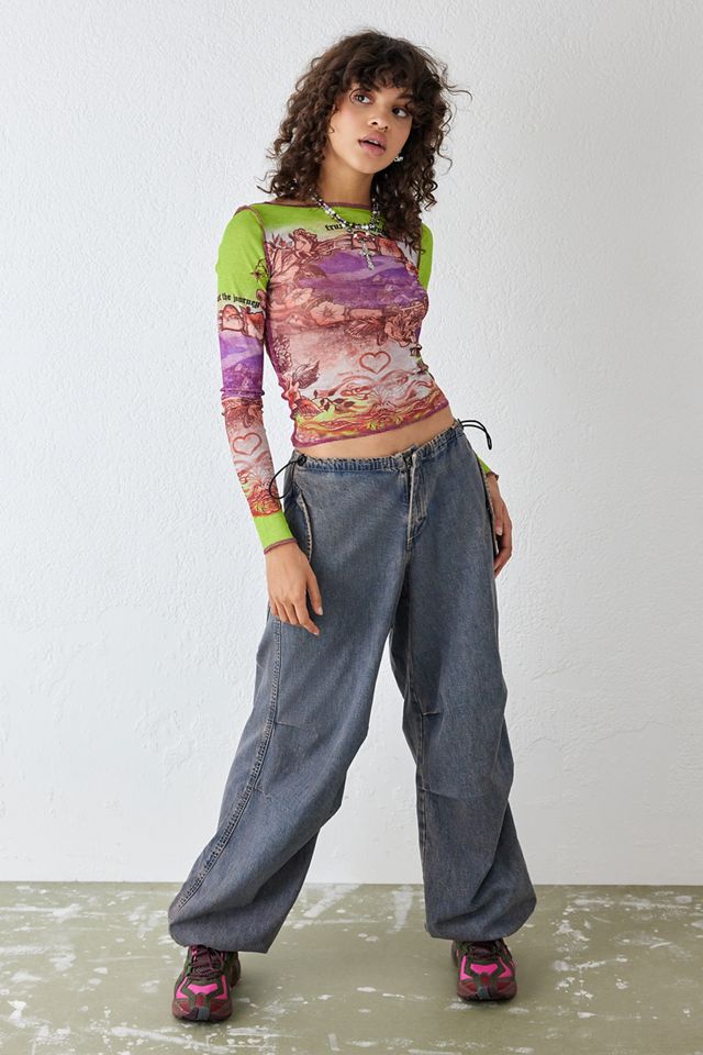 UO - Haut style années 2000 à col bateau et imprimé floral #2