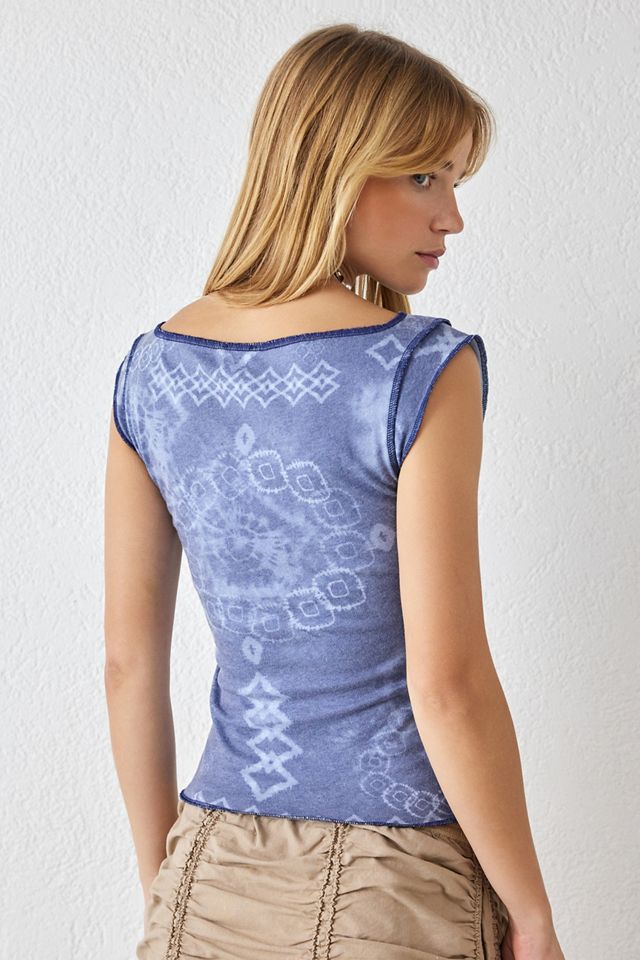 BDG Shibori Print Micro Cap Sleeve Tank Top #3