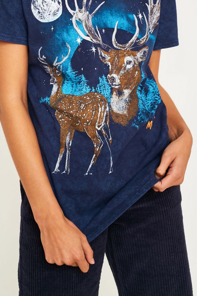 T-shirt manches courtes à motif cerf imprimé #1