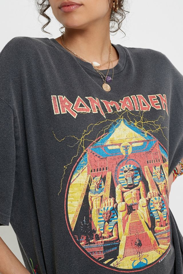 Urban Outfitters Iron Maiden Run To The Hills Distressed T-shirt Dress