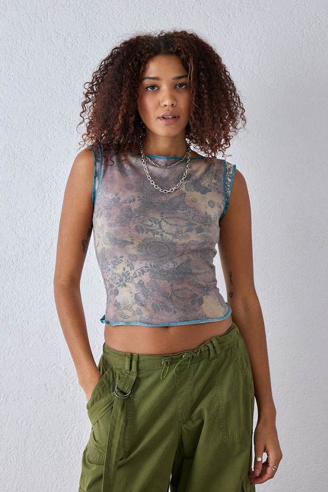BDG Micro Contrast Cap Sleeve Tank Top | Urban Outfitters UK