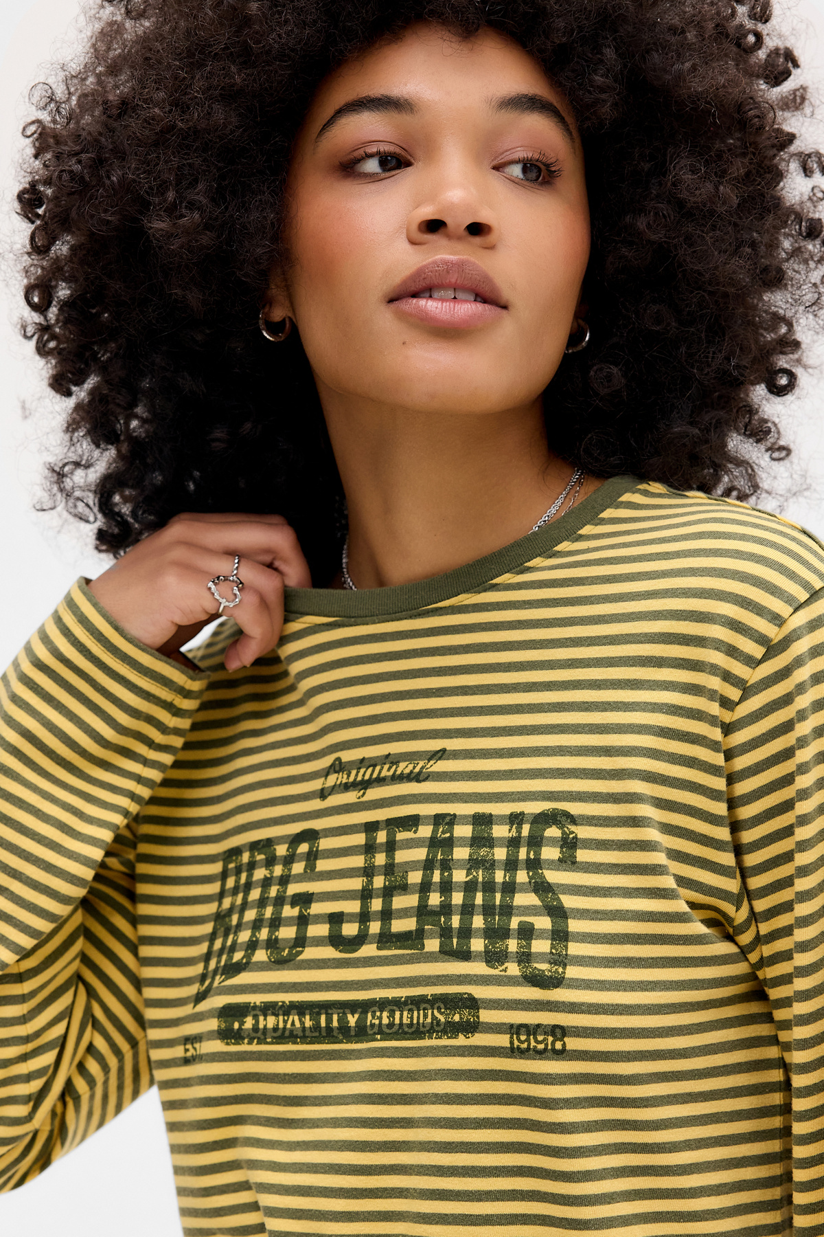 BDG Stripe Long Sleeve Relaxed T-Shirt