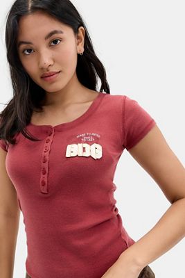 BDG Appliqué Henley T-Shirt