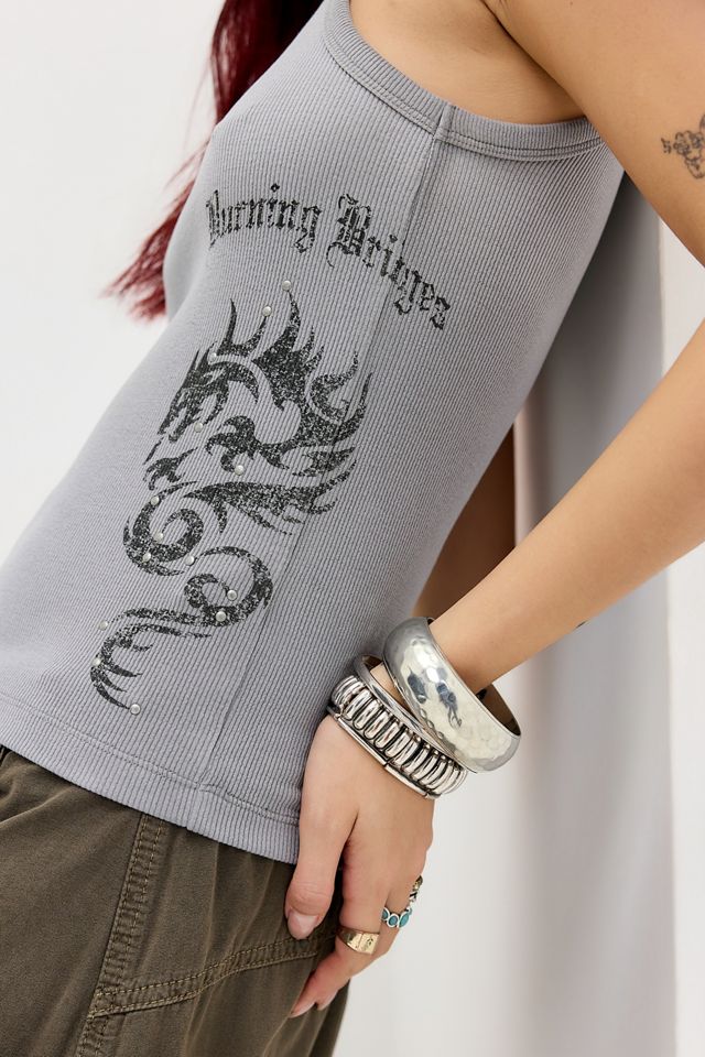 Silence + Noise Lexi Grunge Cross Tank Top | Urban Outfitters UK