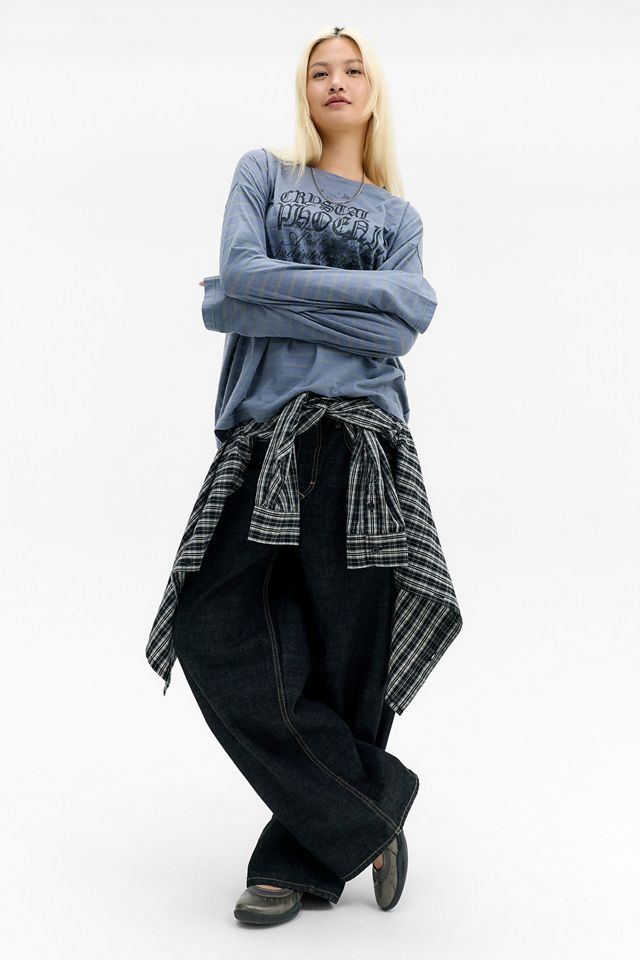 UO Grunge Burnout Stripe Skater Tee #1