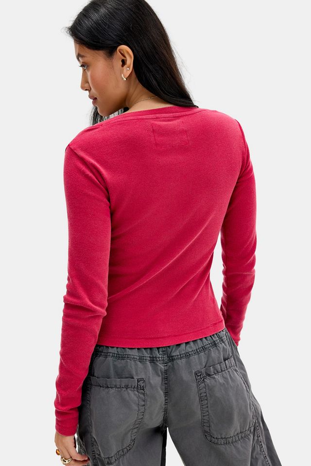 BDG Appliqué Long Sleeve Henley Tee #3
