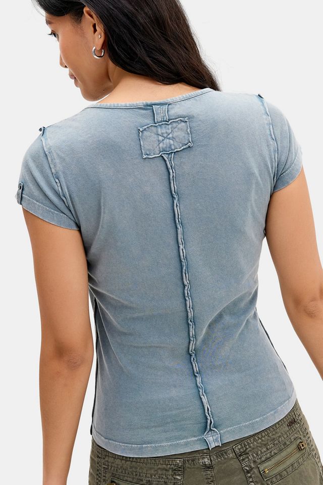 BDG Appliqué 98 Tonal V-Neck Baby Tee #3