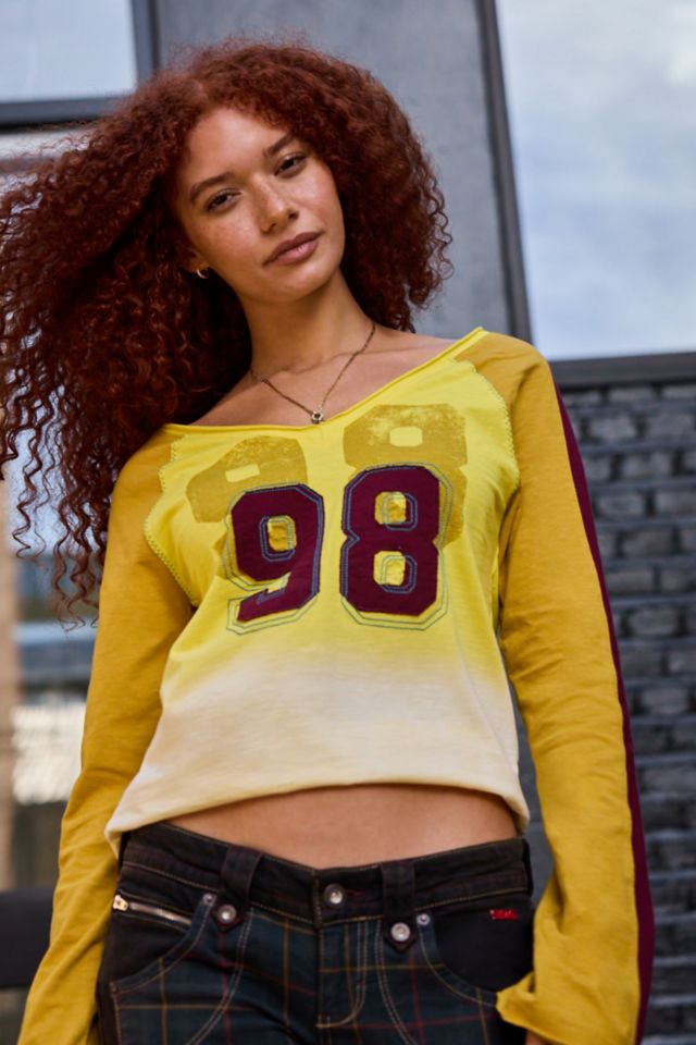 BDG 98 Wide V-Neck Long Sleeve Graphic Tee #2