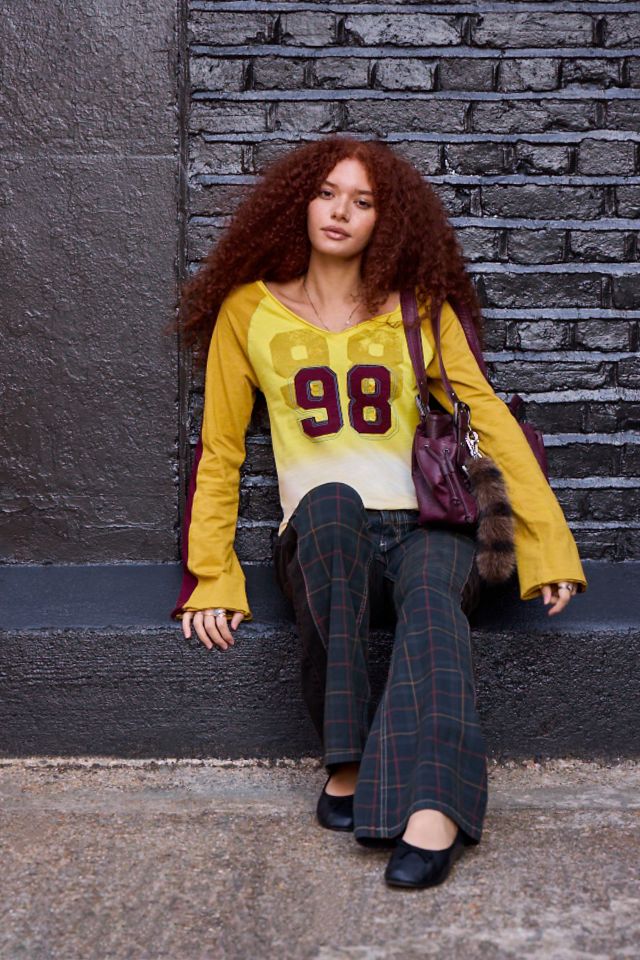 BDG 98 Wide V-Neck Long Sleeve Graphic Tee #3