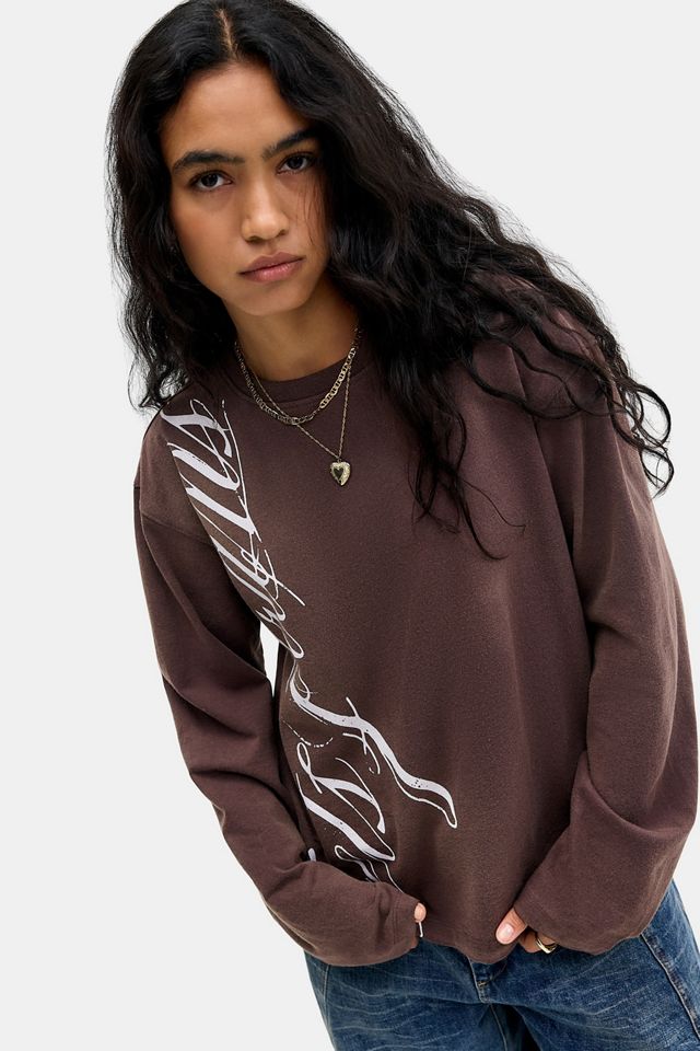 iets frans... Italic Script Long Sleeve Graphic Tee #2