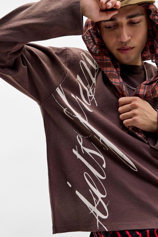 iets frans... Italic Script Long Sleeve Graphic Tee #4