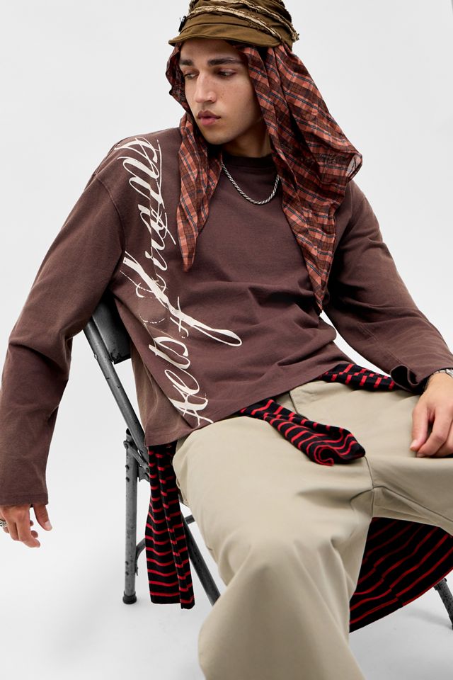 iets frans... Italic Script Long Sleeve Graphic Tee #5