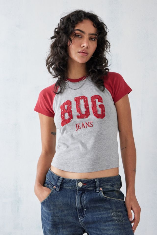 BDG Red Distressed Applique T-Shirt | Urban Outfitters UK