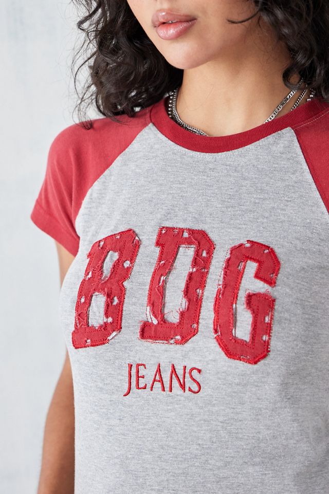 BDG Red Distressed Applique T-Shirt #2