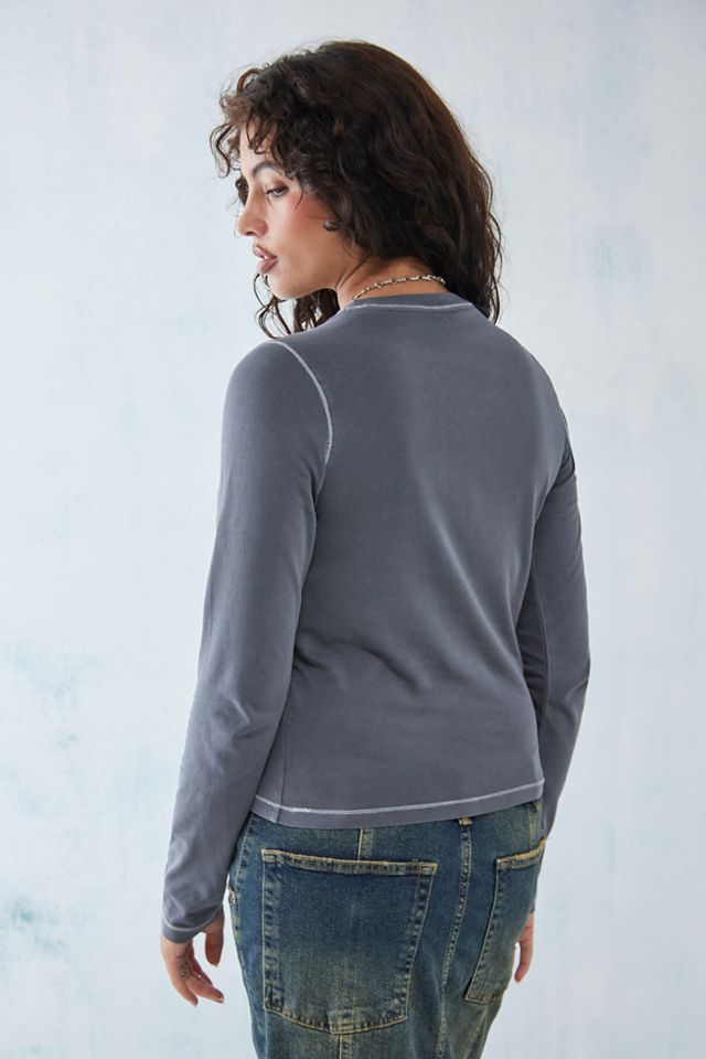 BDG Dark Grey Logo Stamp Long-Sleeved Baby T-Shirt  #3