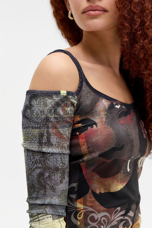T-Shirt UO Shrunken con Foto Viso #2